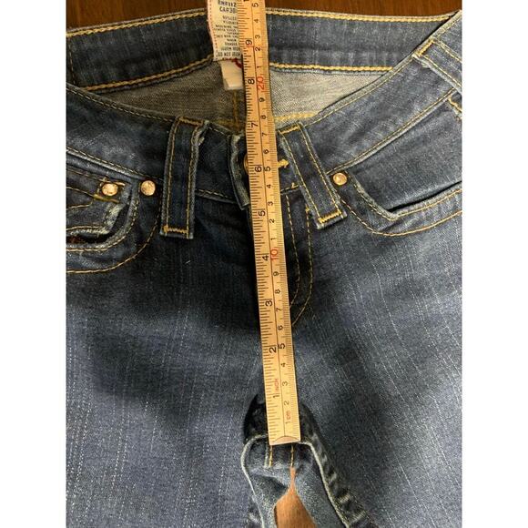 True Religion Jeans Raw Hem Women 25 Y2K Grunge Western Cowgirl Boho Aztec Rodeo - Picture 6 of 13